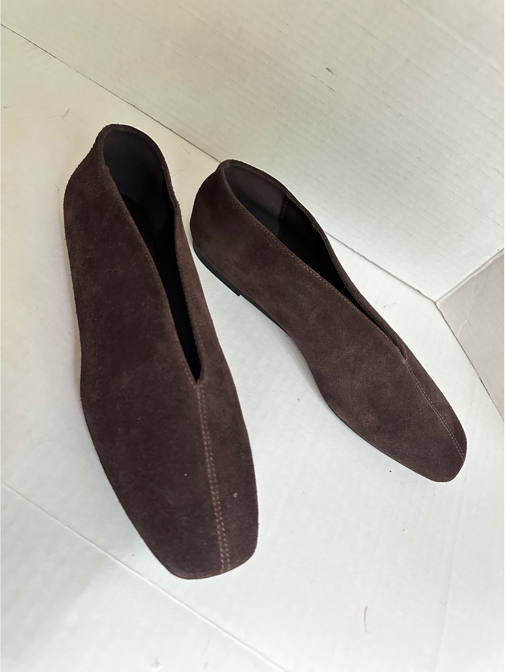 BLACK SUEDE STUDIO Suede Lue Choked Up Ballerina Flats Size 40